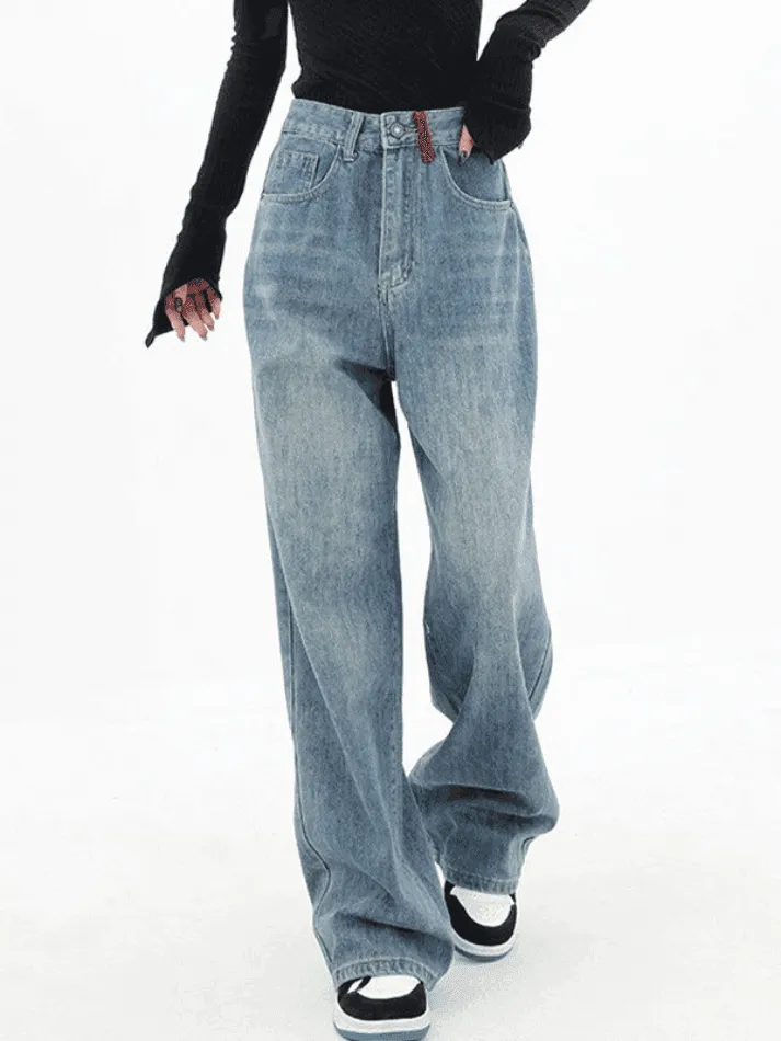Vintage Contrast Boyfriend Jeans
