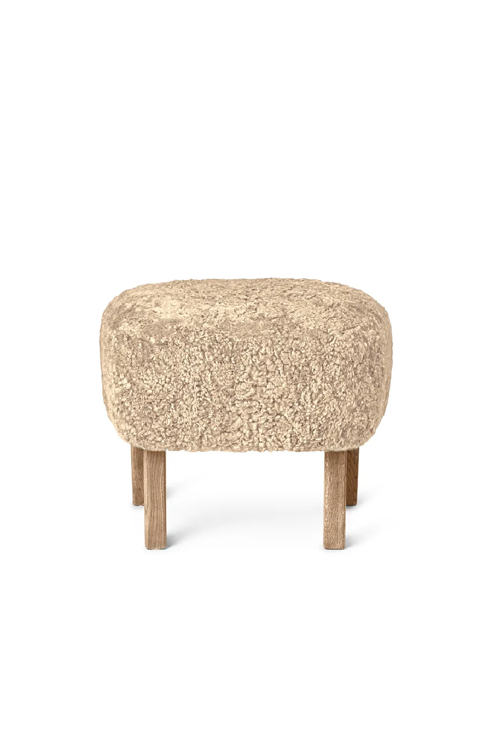 Oak Base Upholstered Ottoman