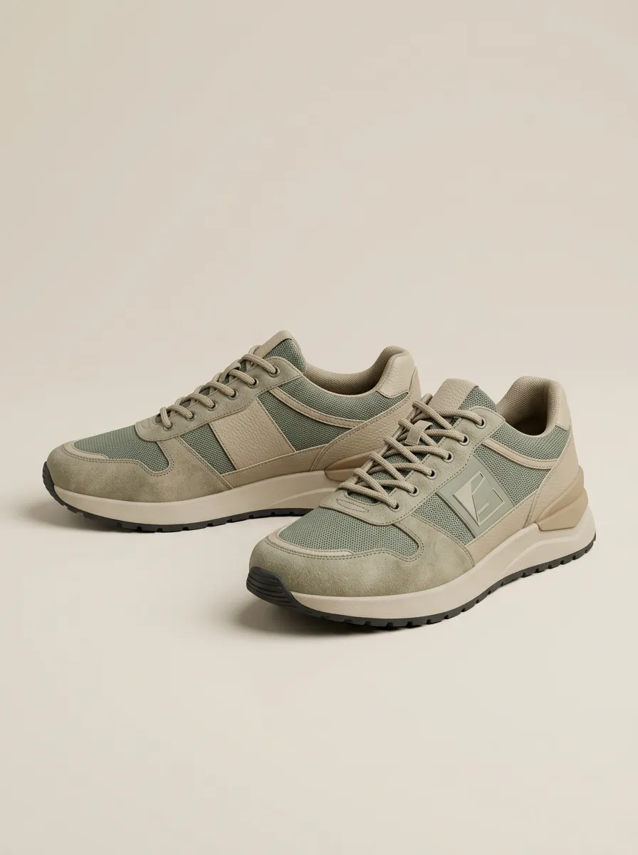 Unisex Everyday Casual Outdoor Suede Mesh Print Sneakers