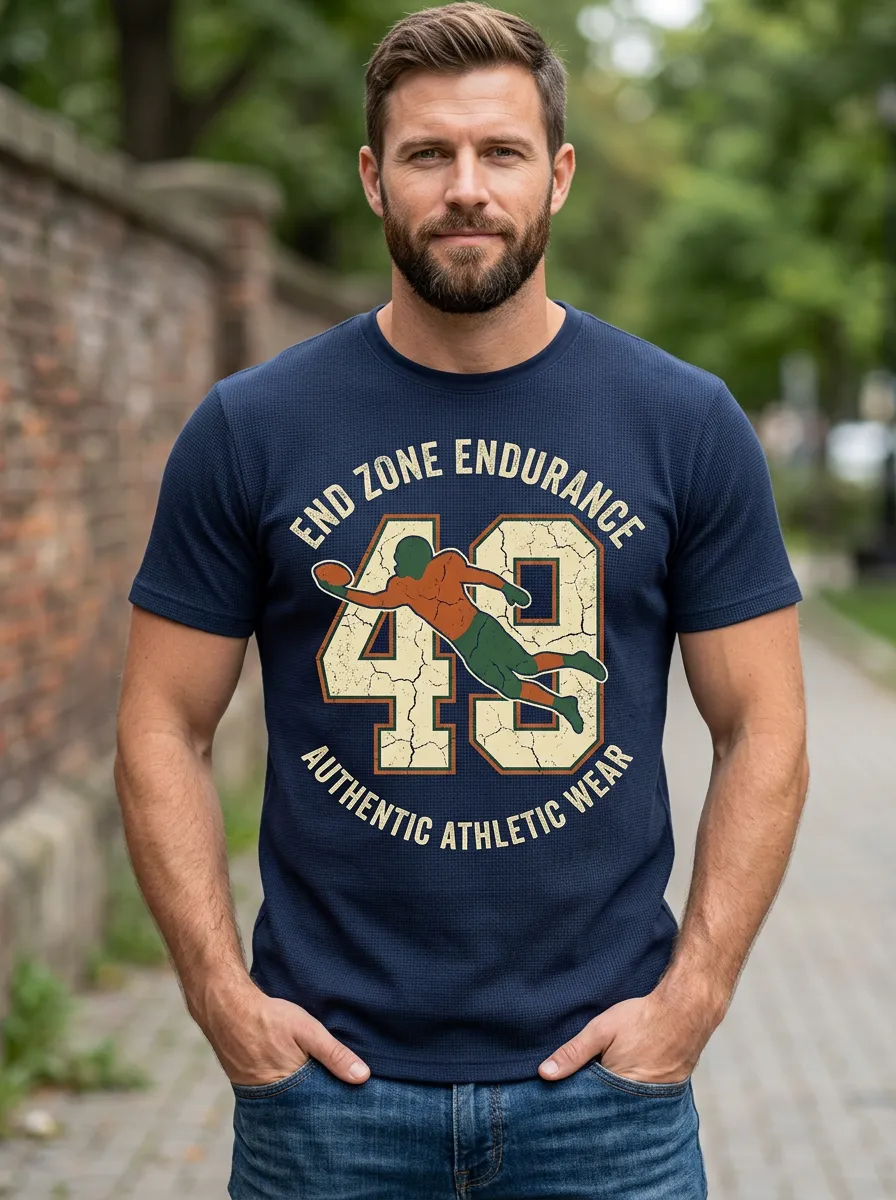Men's Football Lover End Zone 49 Graphic Printed T-shirt
