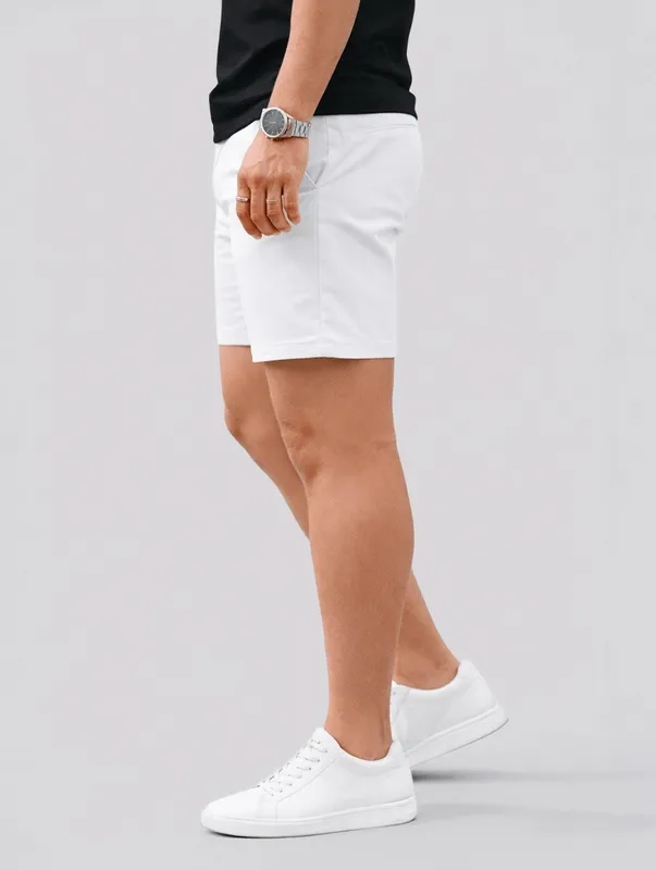 White Relaxed Fit Shorts