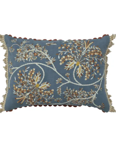 Artisan Detail Floral Textured Cotton Decorative Cushion Cover