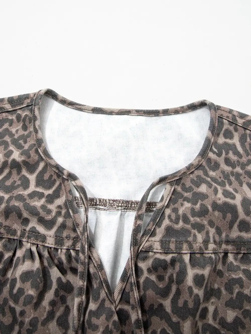 Leopard Print Ruffle Hem Top