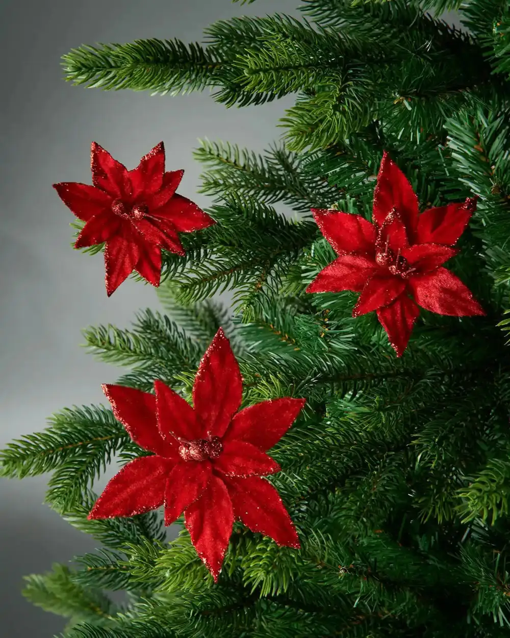 Clip-On Poinsettia Flower Set