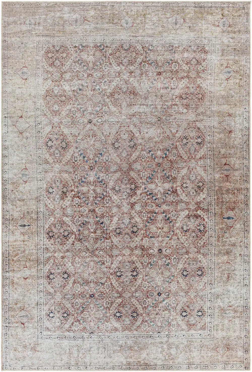 Grounded Traditional Washable Area Rug
