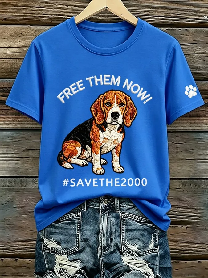 Women's Free Them Now! #Savethe2000 Printed Art Printed Print Top