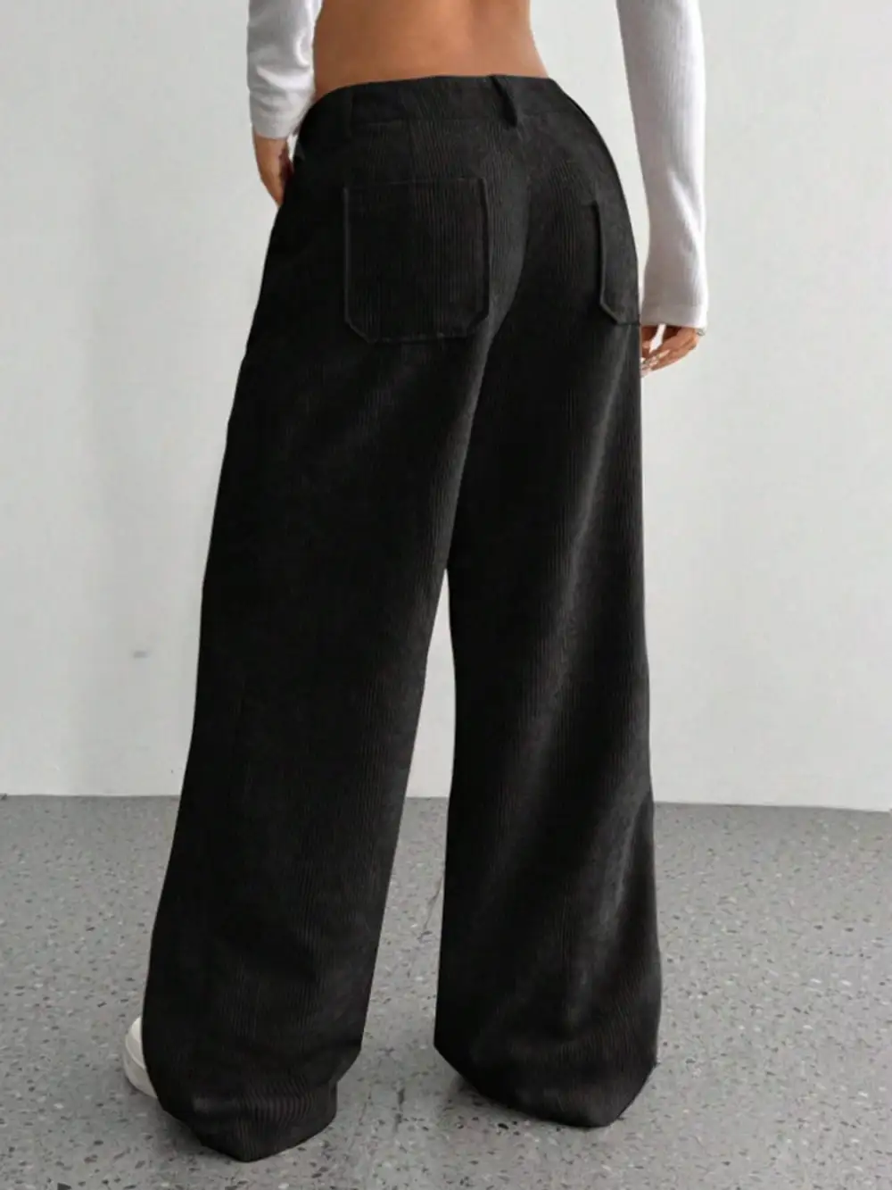 Relaxed Structure Sequin Wide Leg Pocketed Pants