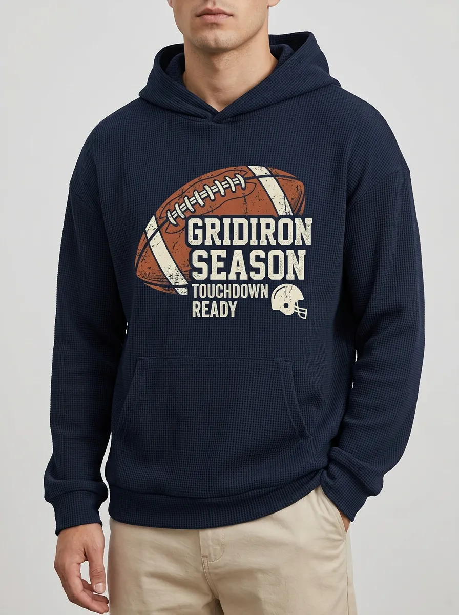 Men's American Football Gridiron Season Touchdown Printed Hoodie