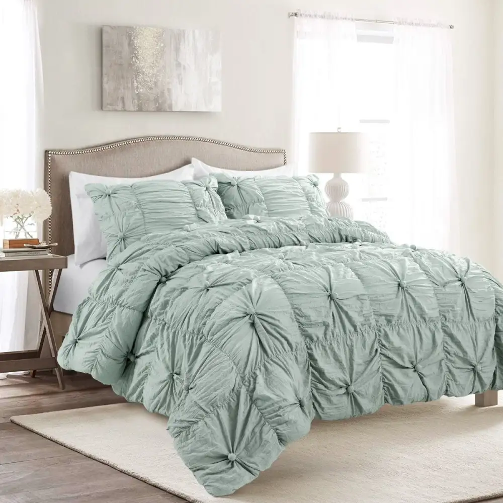 Clean Polyester Textured Comforter Bedding Set