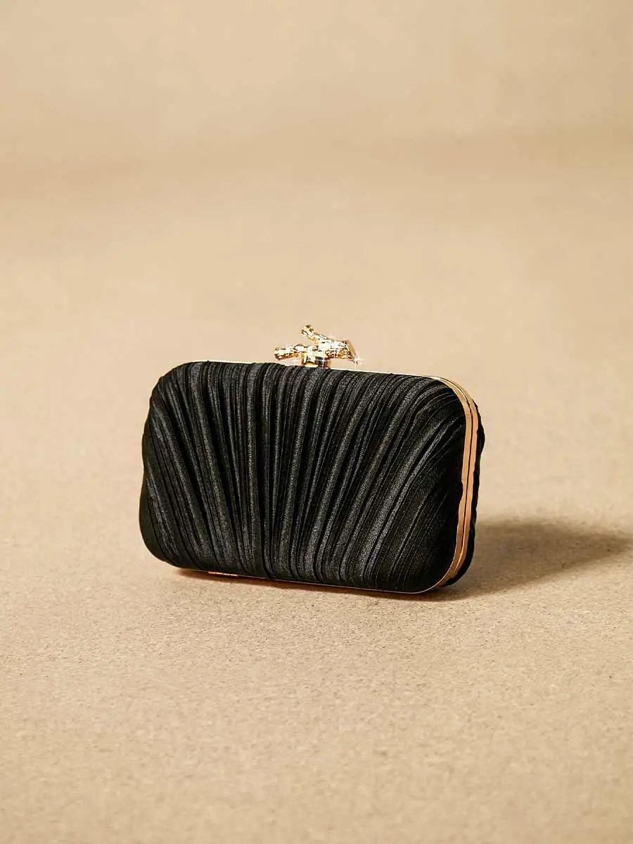 Noelle Branch Clasp Texture Clutch