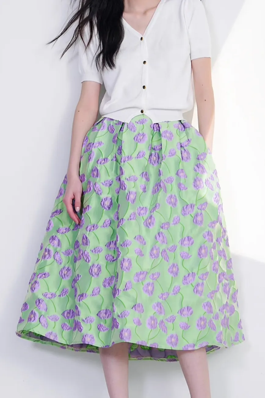 Simple Resort Everyday Casual Embroidered Skirt