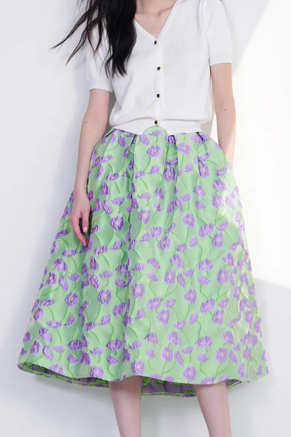 Simple Resort Everyday Casual Embroidered Skirt