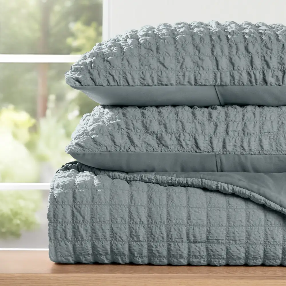 Seersucker Box Textured Down Alternative Comforter Set