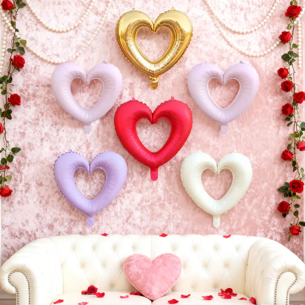 Hollow Heart Mylar Balloons