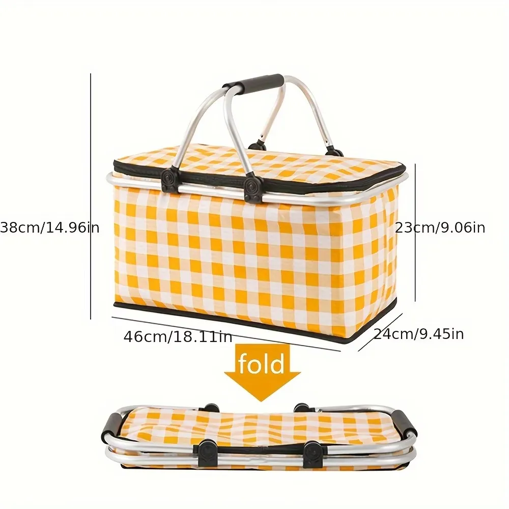 Foldable Checkered Basket