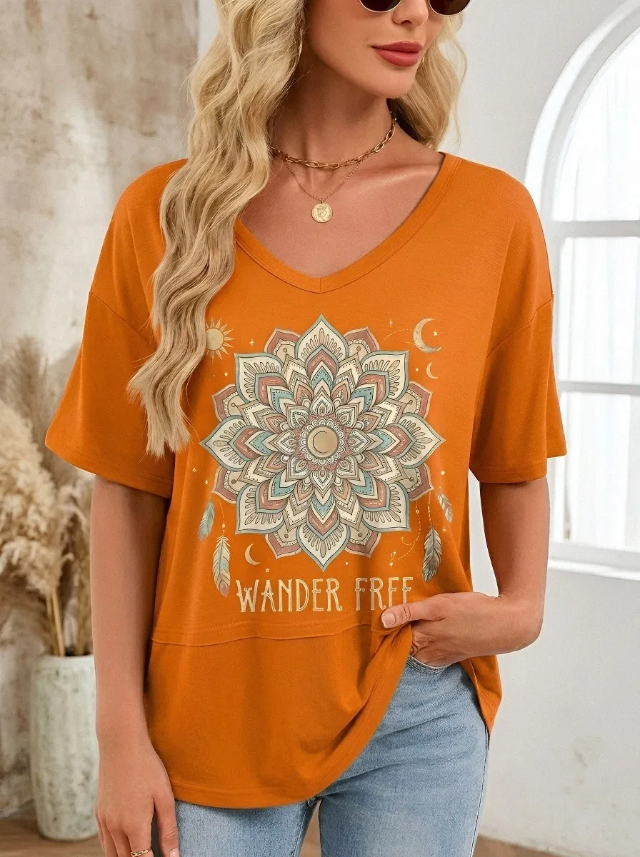 Boho Wander Free T-Shirt Modern