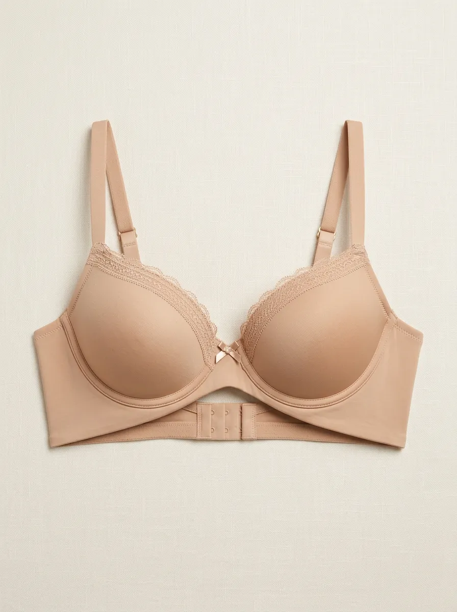 Modern Padded Lace Trim Detail Silhouette Women's Bra