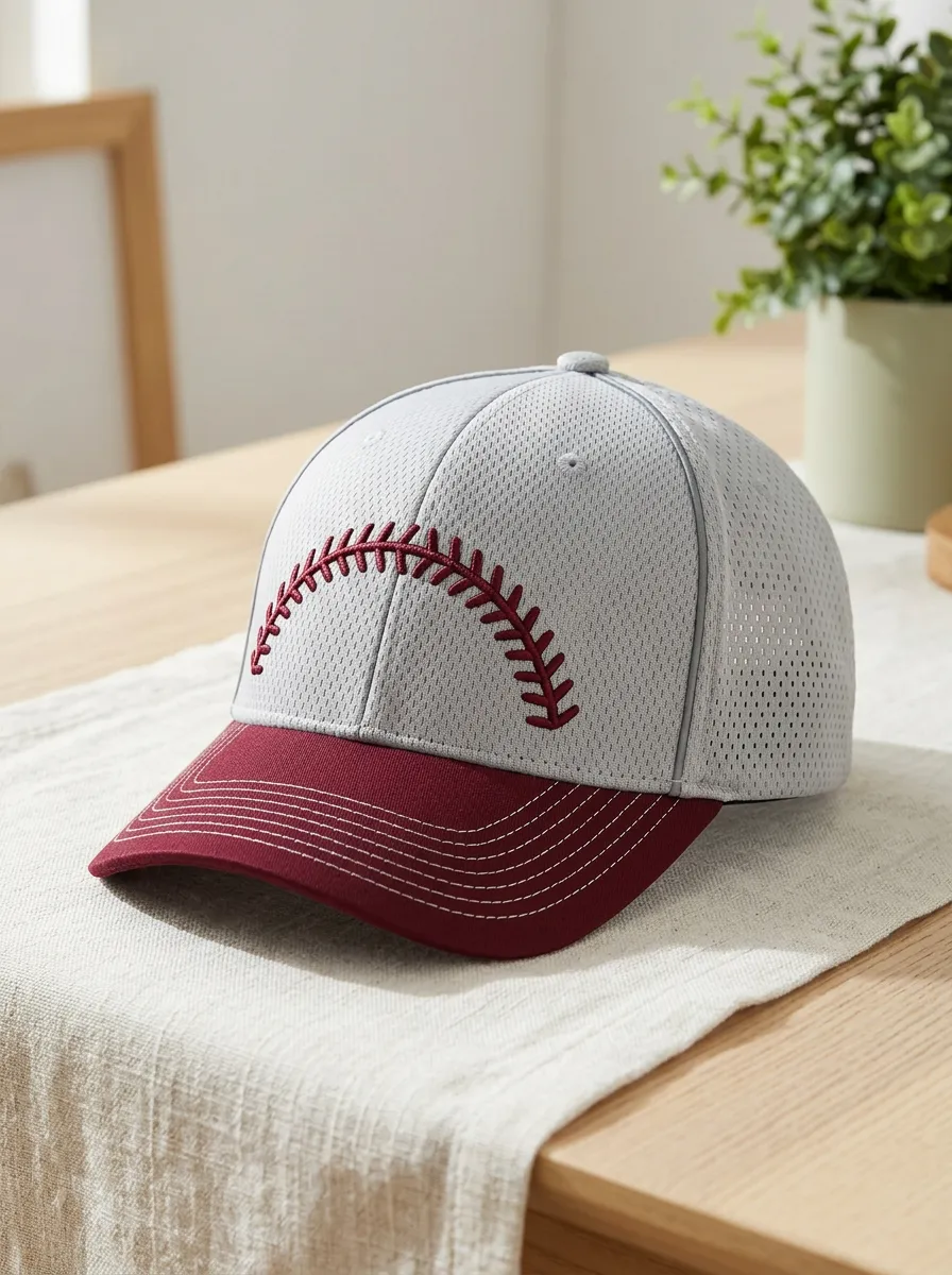 Unisex Baseball Lover Red Stitching Embroidered Cap