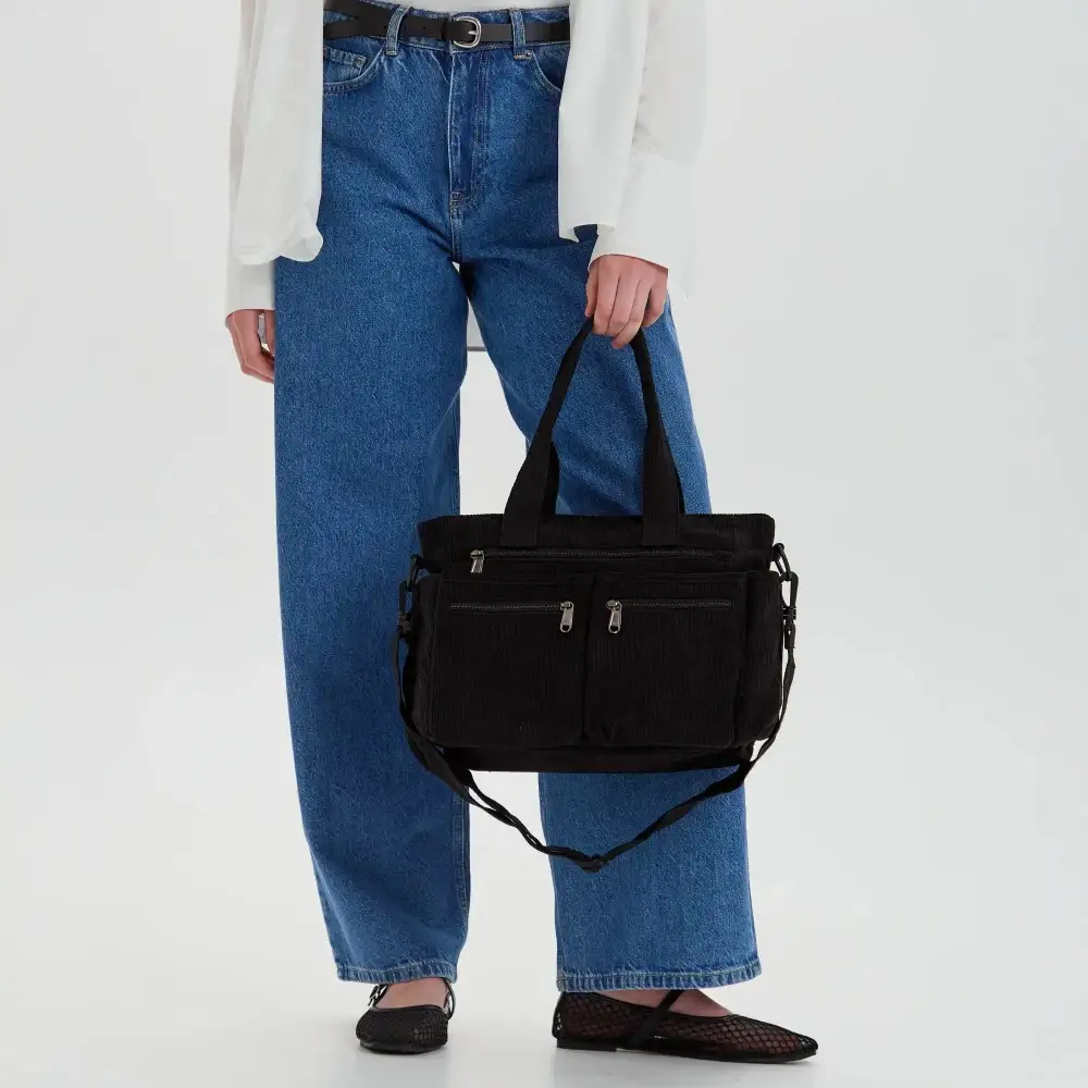 Open Top Crochet Crossbody Bag