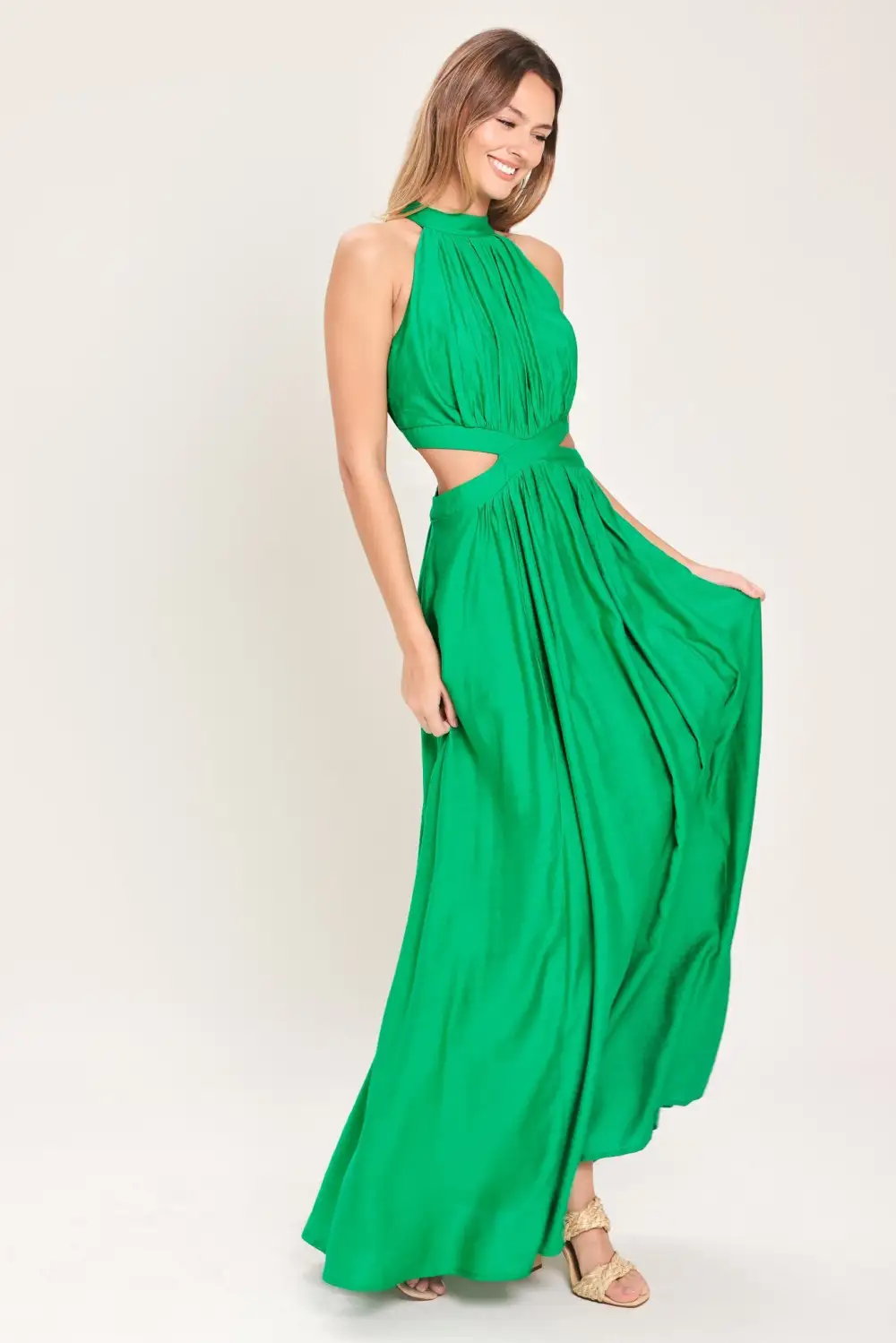 Halter Cotton Maxi Dress