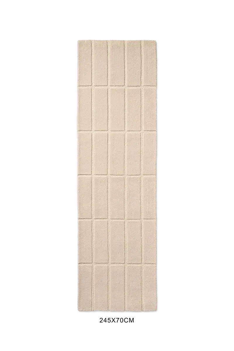 Wool Tufted Geometric Relaxed Runner Rug