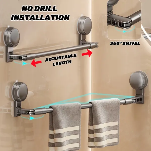 No-Drill Suction Towel Bar