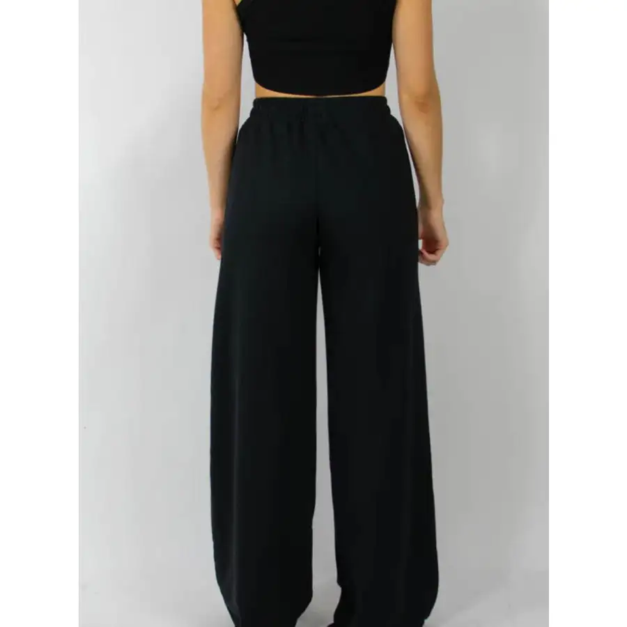 Classic Elastic Waist Wide Leg Pants