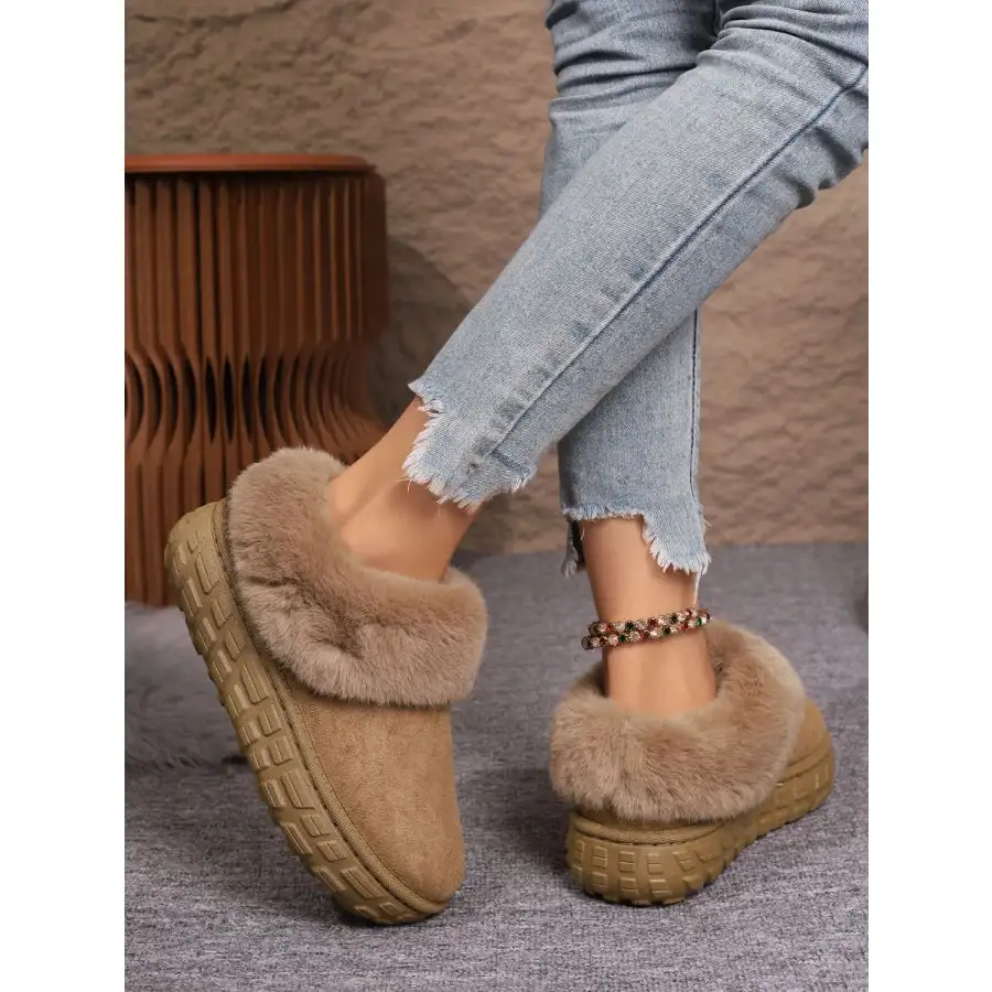 Faux Fur Lined Suede Winter Boots