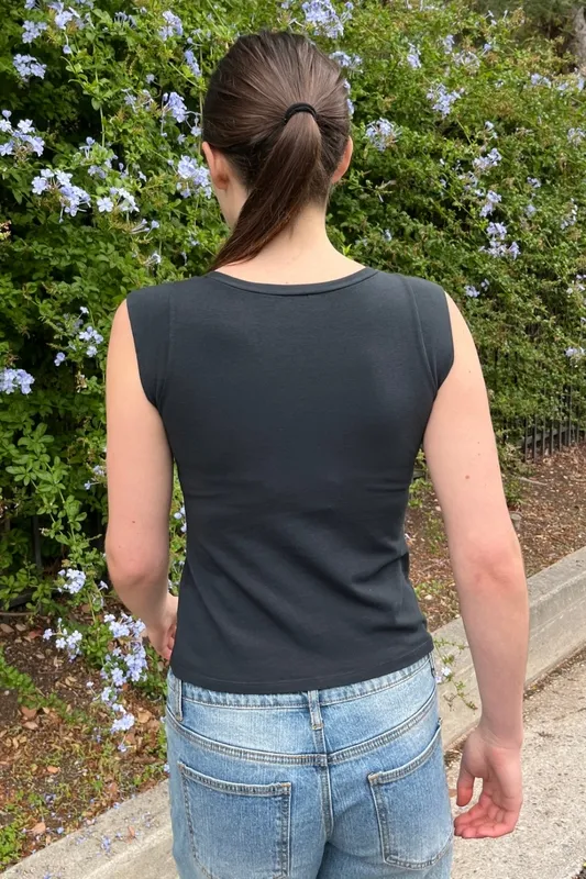 Black Ribbed Top