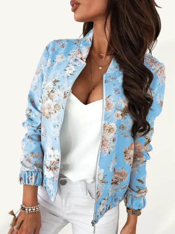 Open-Front Zip-Front Long-Sleeve Pocketed Knit Jacket