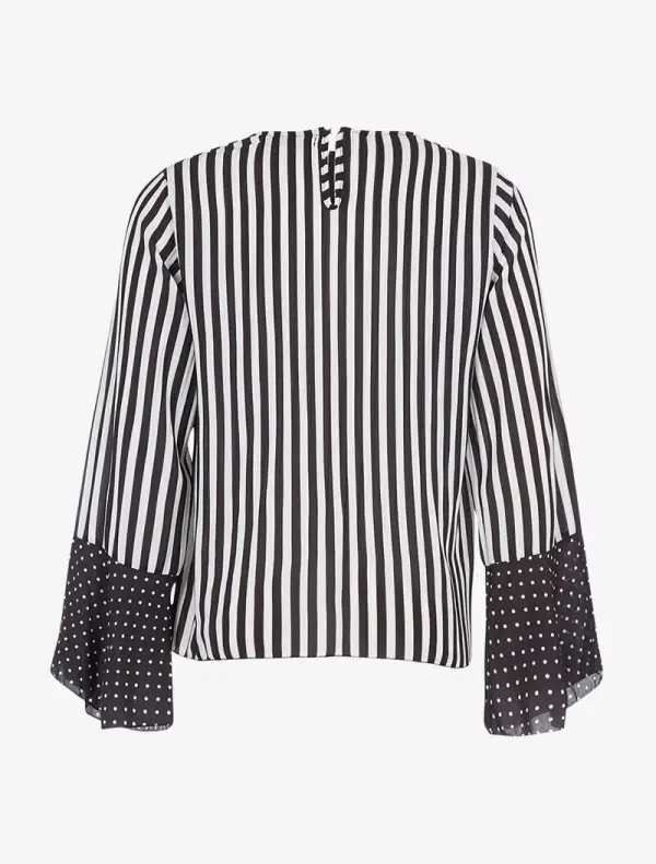 Refined Long Sleeve Striped Blouse