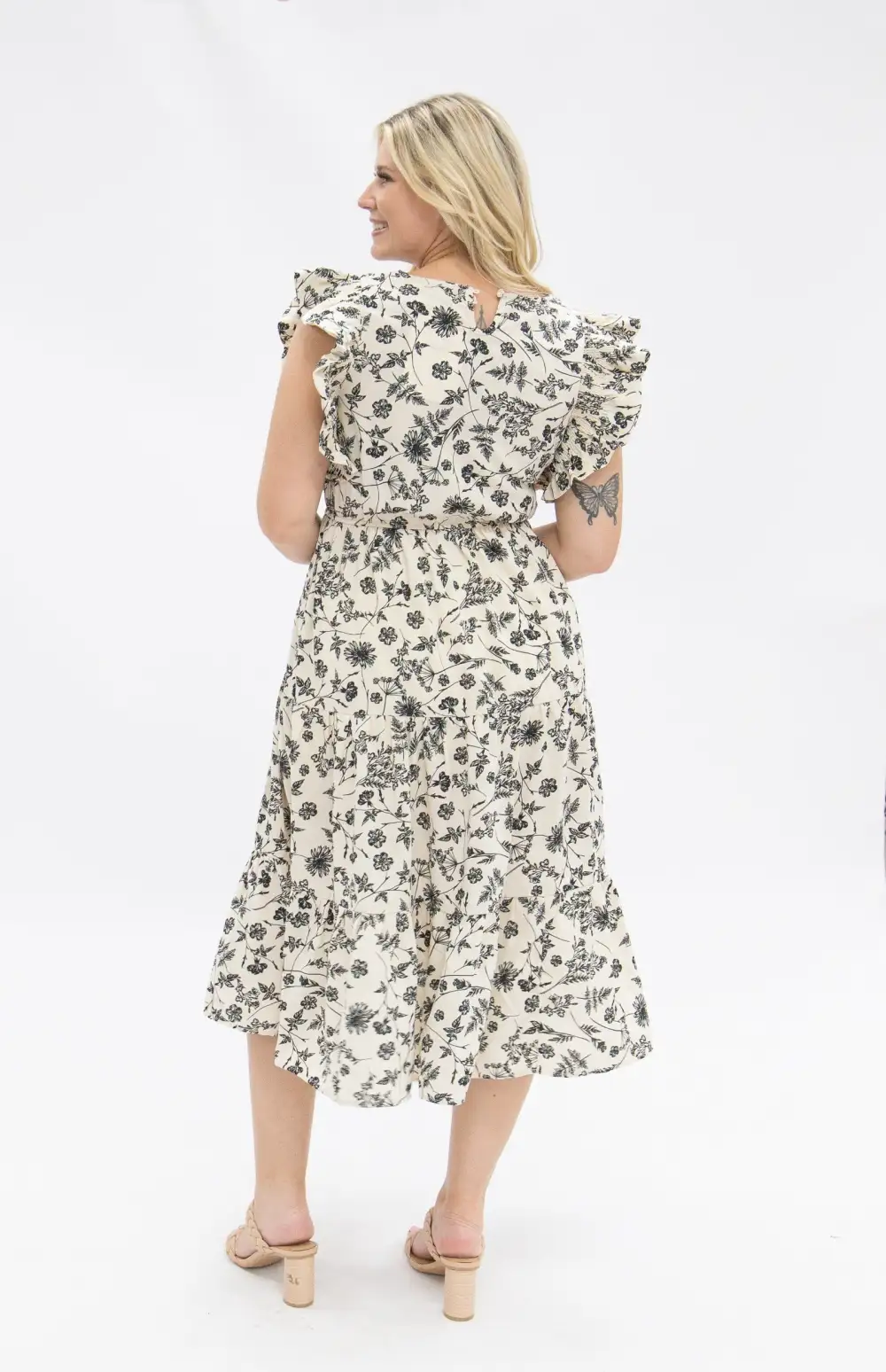 Tiered Floral Midi Dress
