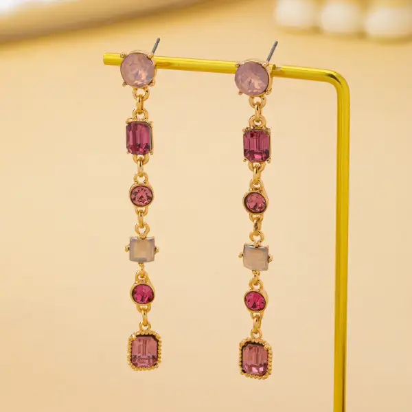 Rosy Ombre Geometric Crystal Linear