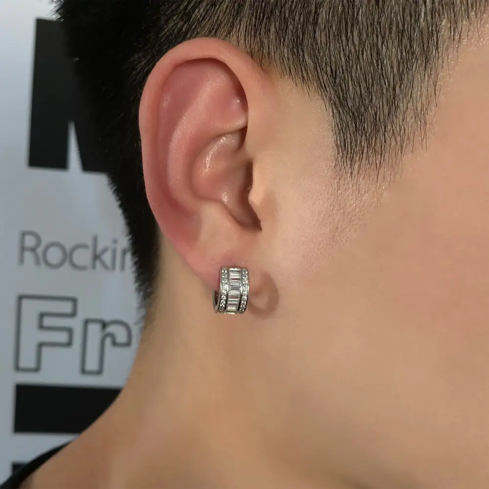 Striped Stud Earrings