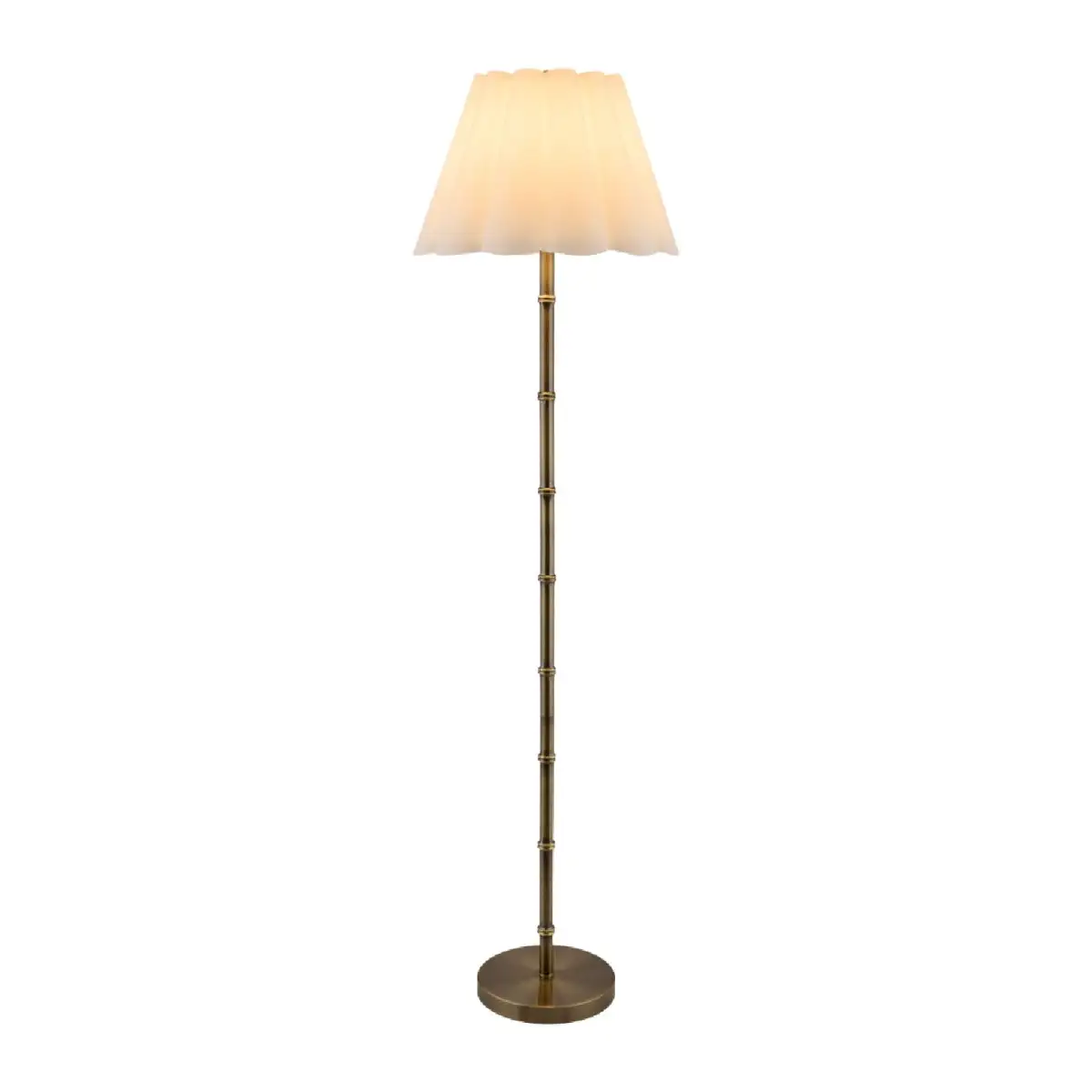 Linen-Shade Scalloped Floor Lamp