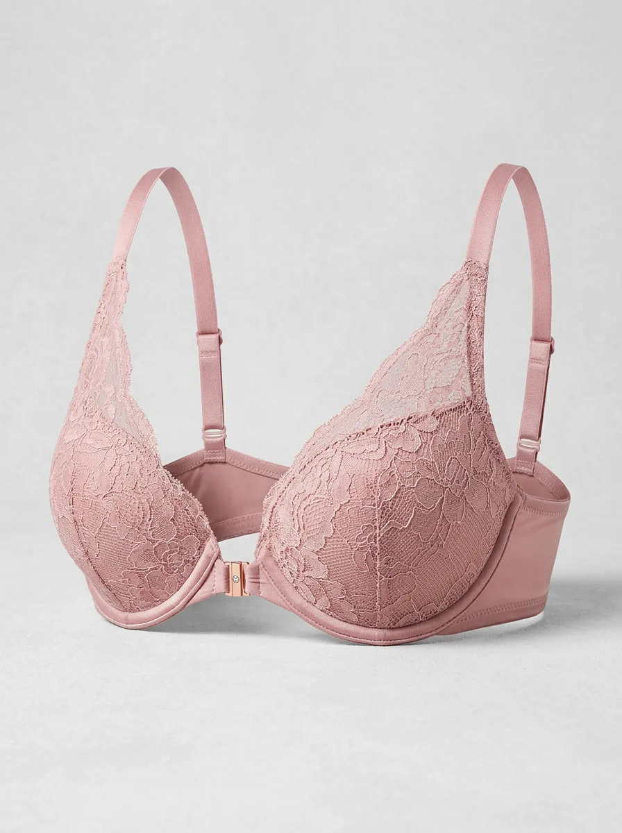 Modern Padded Lace Floral Design Women's Bra