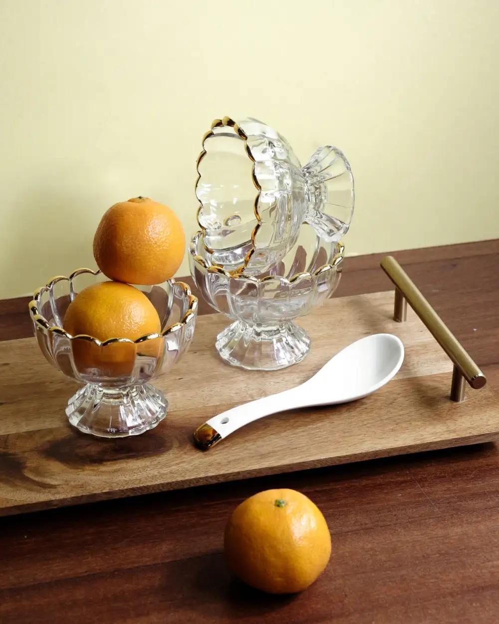 Scalloped Gold-Rimmed Dessert Cup