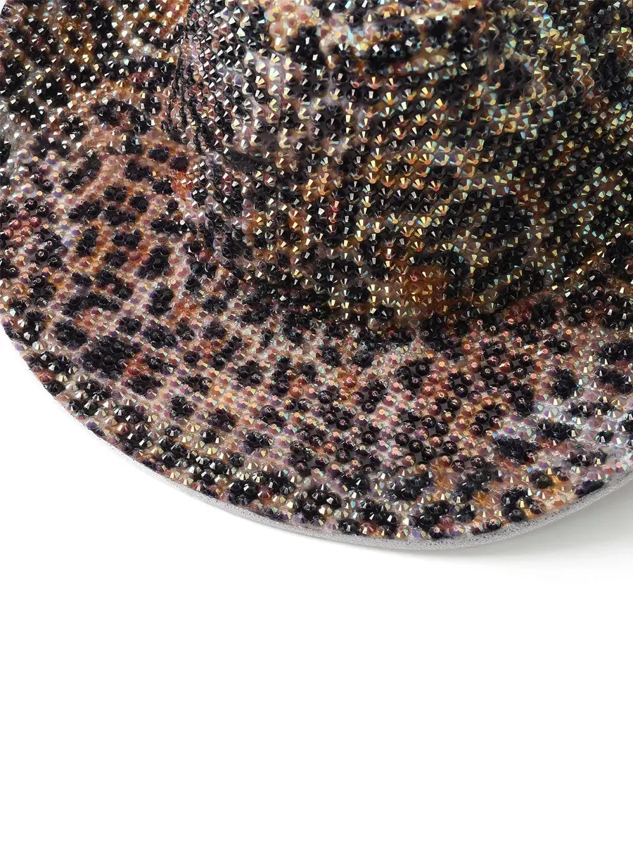 Katia Rhinestone-Embellished Leopard Print Cowboy Hat