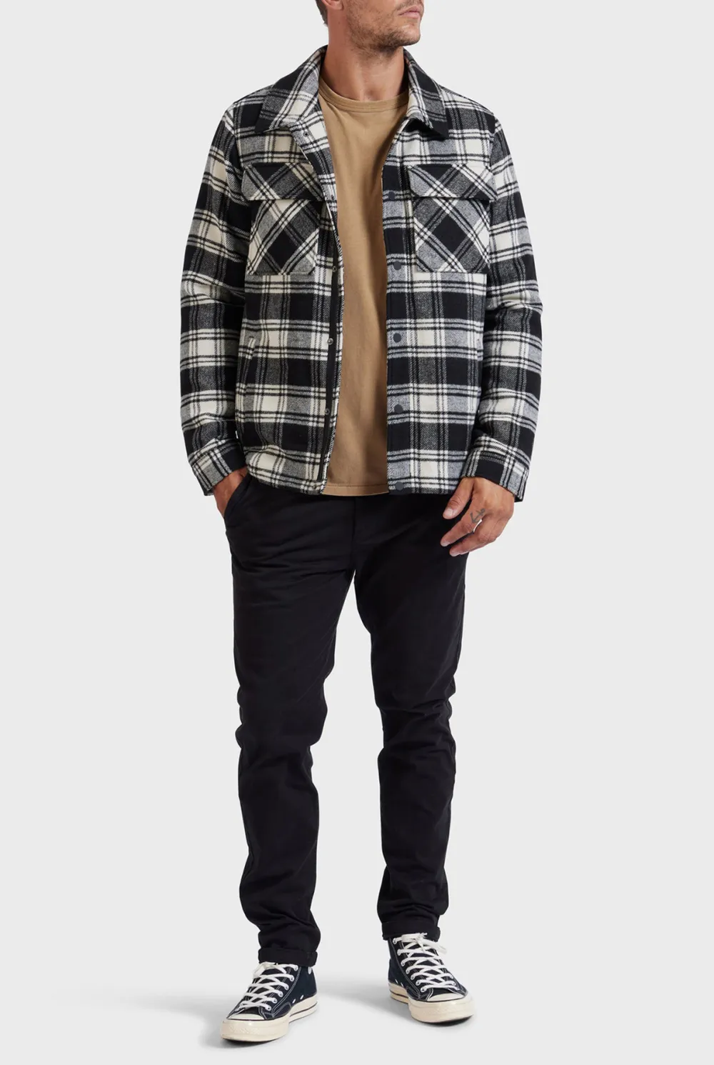 Classic Plaid Flannel Casual Shirt Jacket