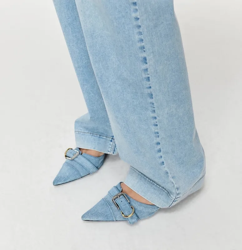 Cotton Denim Straight Leg Top