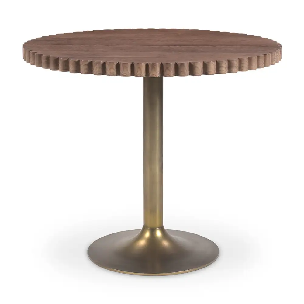 Round Scalloped Pedestal Coffee Table