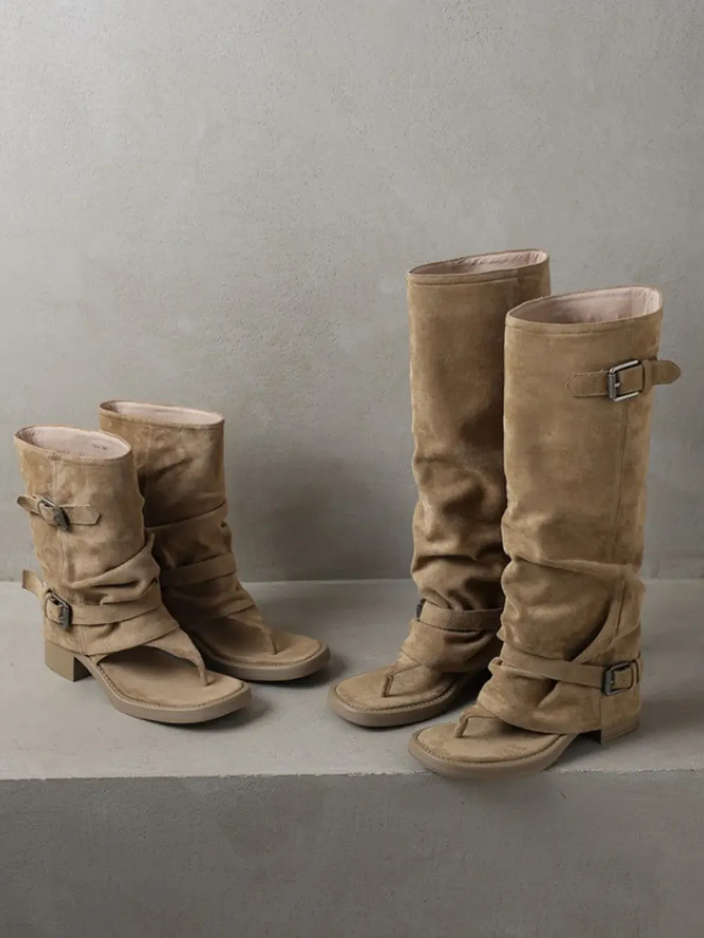 Zara Buckled Open-toe Boots