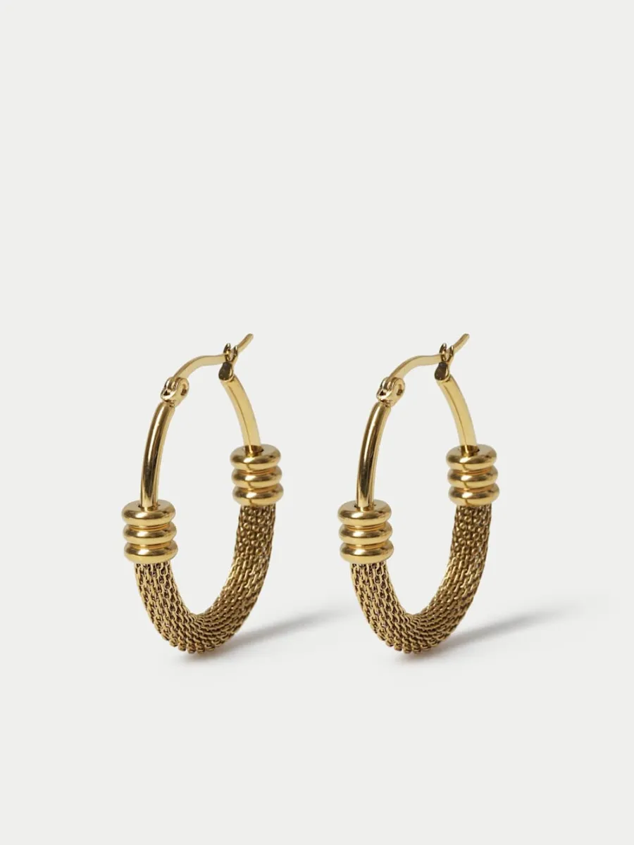 Gold Mesh Hoop Earrings