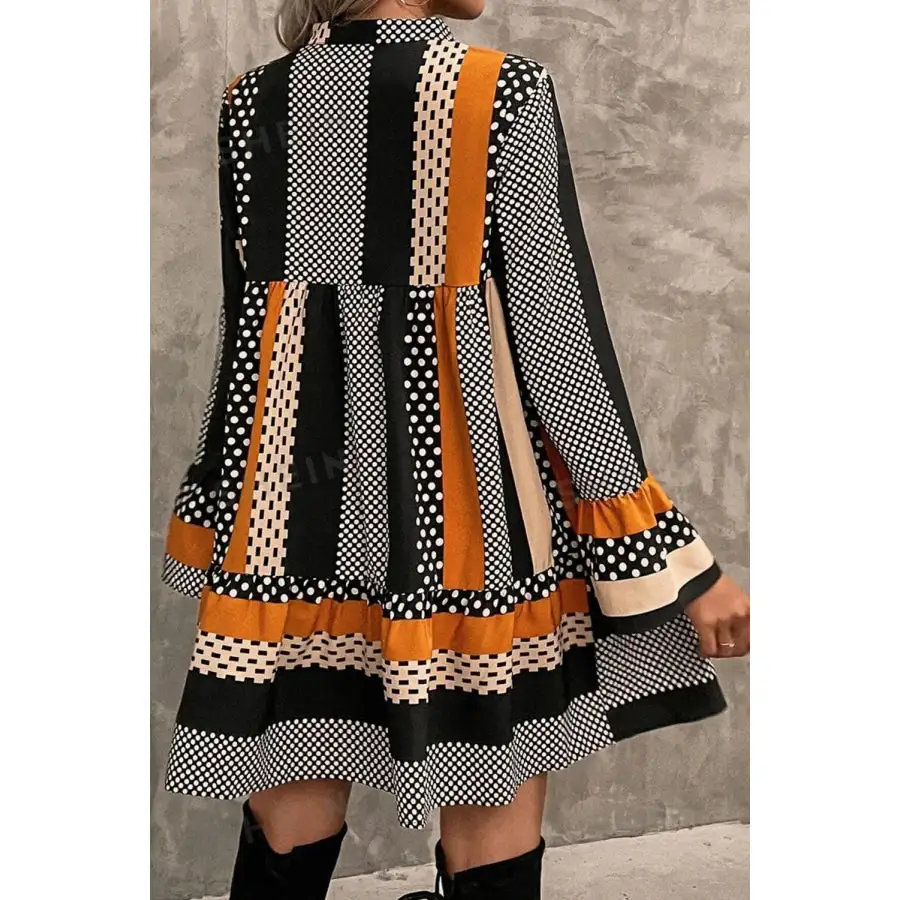 Soft Everyday Notched Long Sleeve Mini Dress