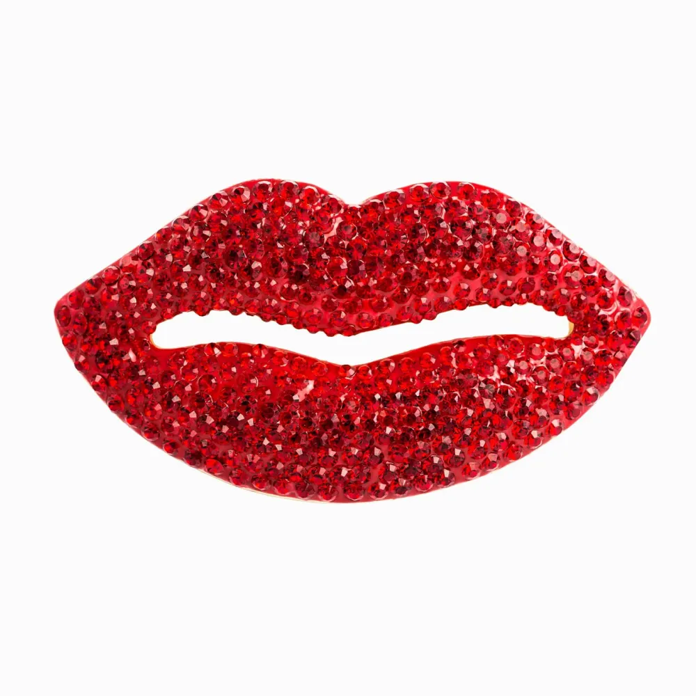 Classic Crystal Lips Brooch