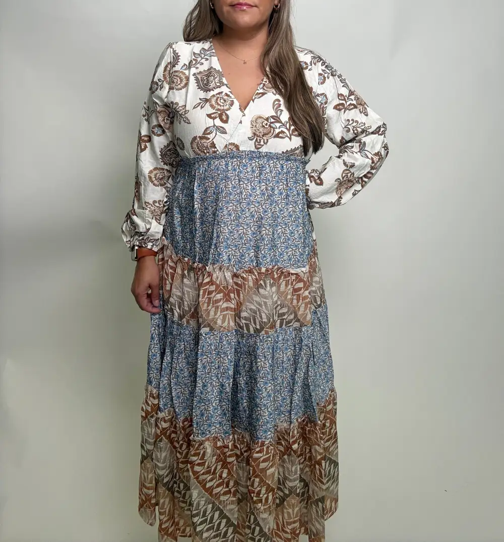 Tiered Long Sleeve Dress