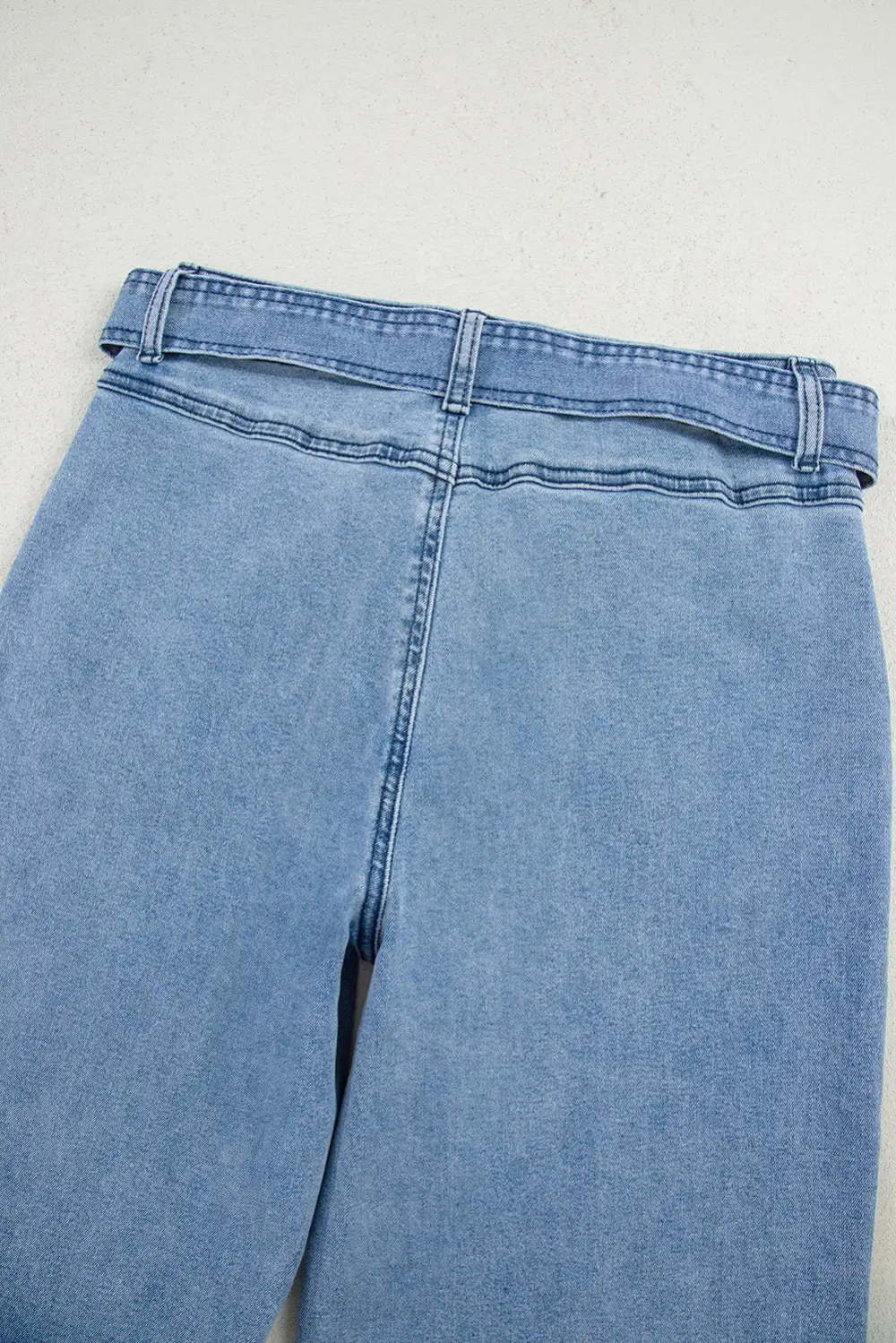 Western Bow Knot Sash Wide Leg Jeans