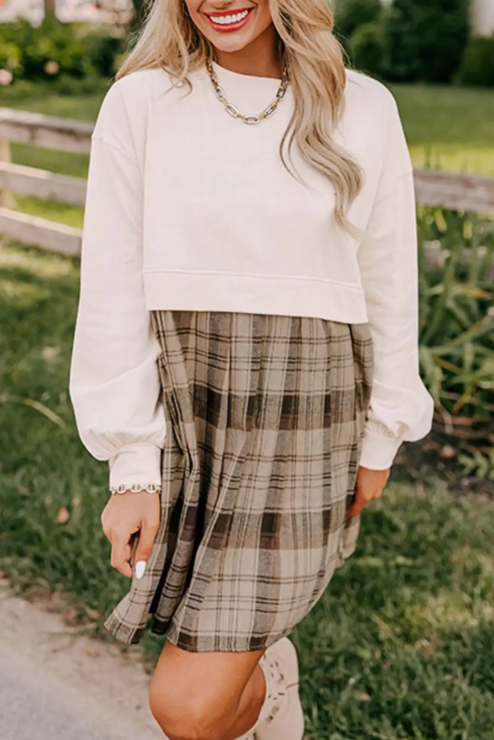 Versatile Mixed Panel Mini Dress