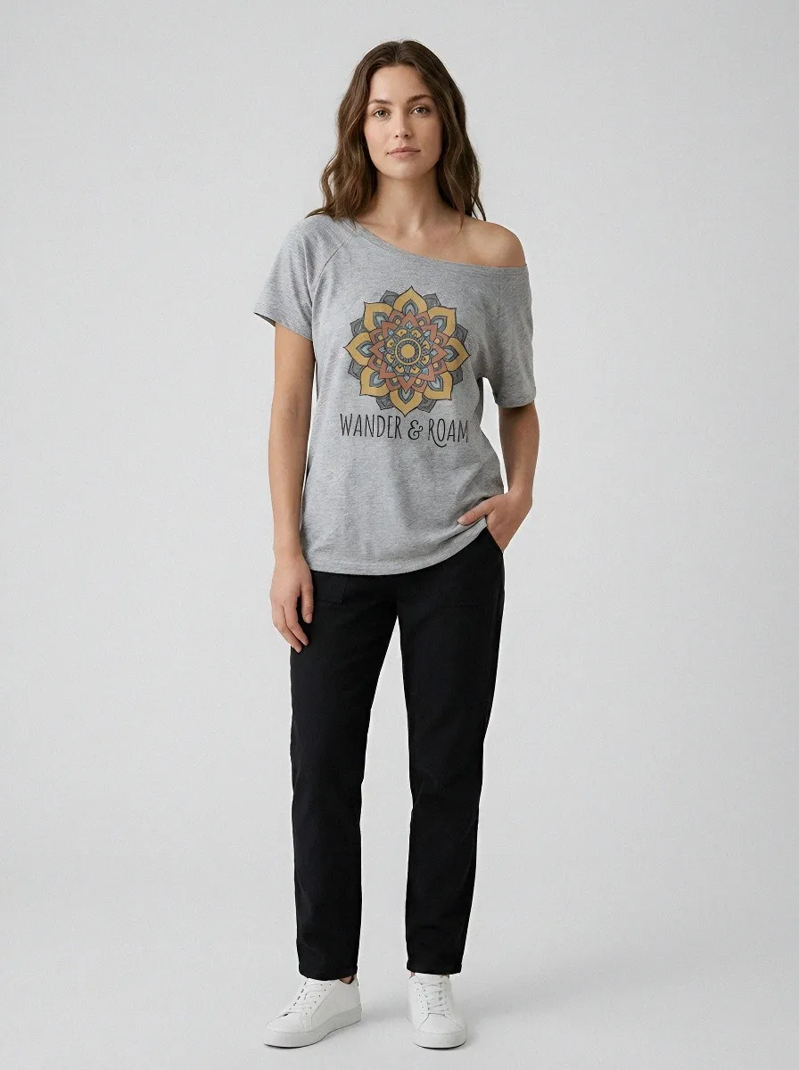 Women's  Mandala Printed Off-Shoulder Top