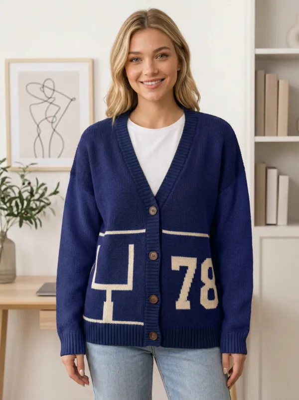 Women's Modern Football Ball Knitted Cardigan